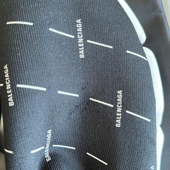 Balenciaga Speed 2.0 Knit Sneaker Black & White All Over Logo Size 44 or 11 - Picture 10 of 12